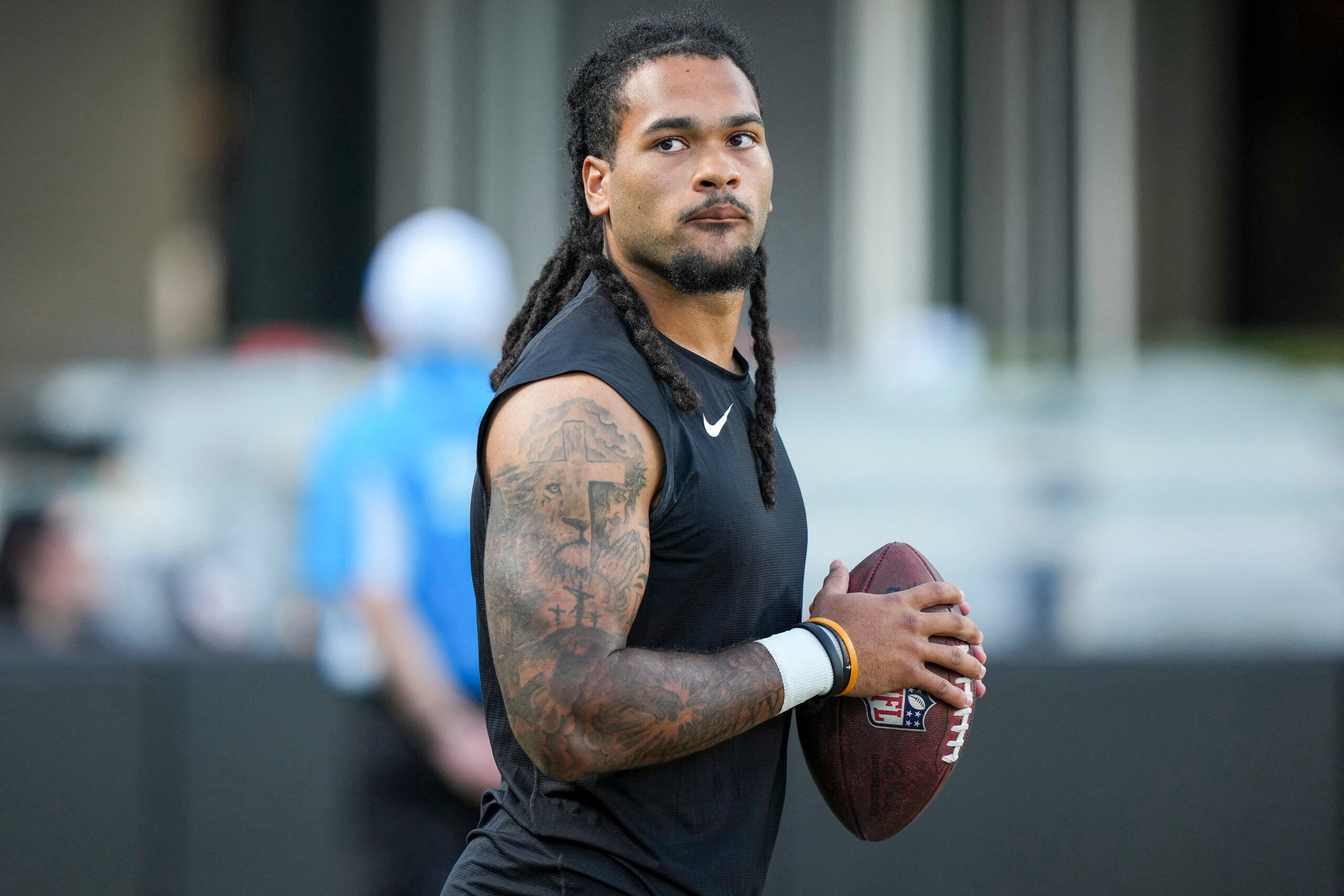 Jul 31, 2026; Charlotte, NC, USA; Carolina Panthers running back Jonathon Brooks (25) during Fanfest at Bank of America Stadium.