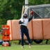 Jul 31, 2026; Lake Forest, IL, USA; Chicago Bears defensive back Coby Bryant (2) passes the ball during Training Camp at Halas Hall.