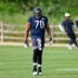 Jul 31, 2026; Lake Forest, IL, USA; Chicago Bears offensive tackle Braxton Jones (70) walks on the field during Training Camp at Halas Hall.