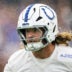 Indianapolis Colts tight end Tyler Warren (84) runs back toward a drill Saturday, Aug. 1, 2026, during day four of Indianapolis Colts training camp at Grand Park in Westfield.