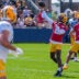 Green Bay Packers quarterback Tyrod Taylor (6) passes the ball during practice on Sunday, Aug. 2, 2026, at Ray Nitschke Field in Ashwaubenon, Wisconsin.
