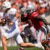 Ohio State Buckeyes linebacker Arvell Reese (8) pursues Texas Longhorns quarterback Arch Manning (16) during the NCAA football game at Ohio Stadium on Aug. 30, 2025.