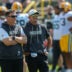 Green Bay Packers general manager Brian Gutekunst and head coach Matt LaFleur talk during practice on Monday, Aug. 3, 2026, at Ray Nitschke Field in Ashwaubenon, Wisconsin.