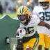 Green Bay Packers running back Damien Martinez (26) participates in a drill during the fifth day of training camp on Aug. 3, 2026, at Ray Nitschke Field in Ashwaubenon, Wis.