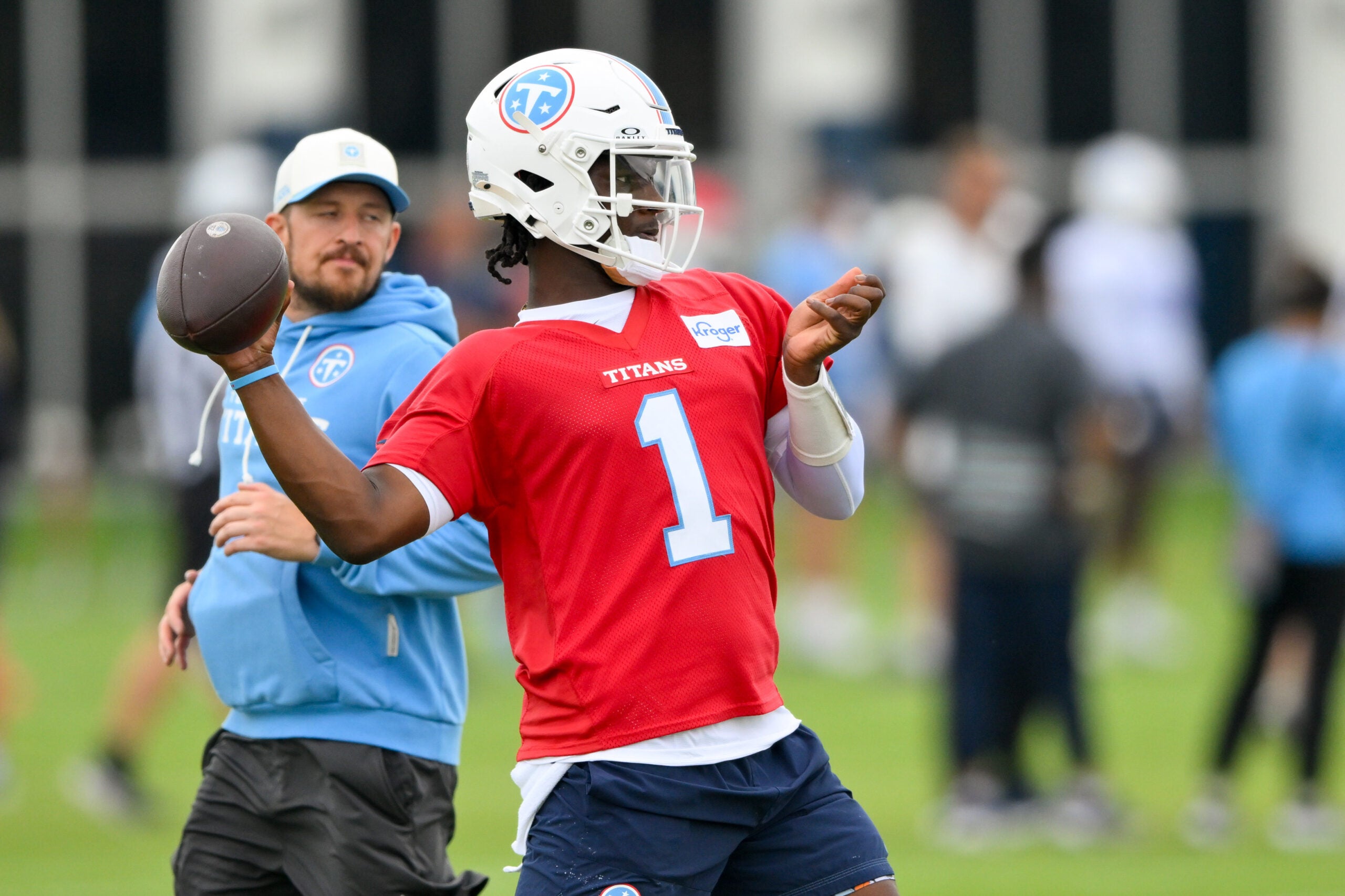 Cam Ward and the Titans fielded their first day of padded training camp practices on Monday.