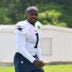Jul 28, 2026; Foxborough, MA, USA; New England Patriots wide receiver A.J. Brown (1) walks to practice for training camp at Gillette Stadium.