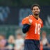 Aug 5, 2026; Lake Forest, IL, USA; Chicago Bears quarterback Caleb Williams (18) stands on the field during training camp at Halas Hall.
