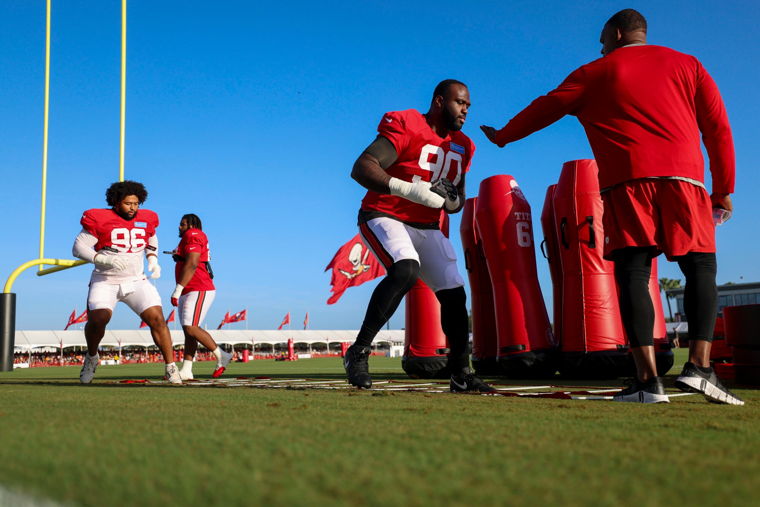 The Buccaneers defensive line faces its first big test against the Jets.