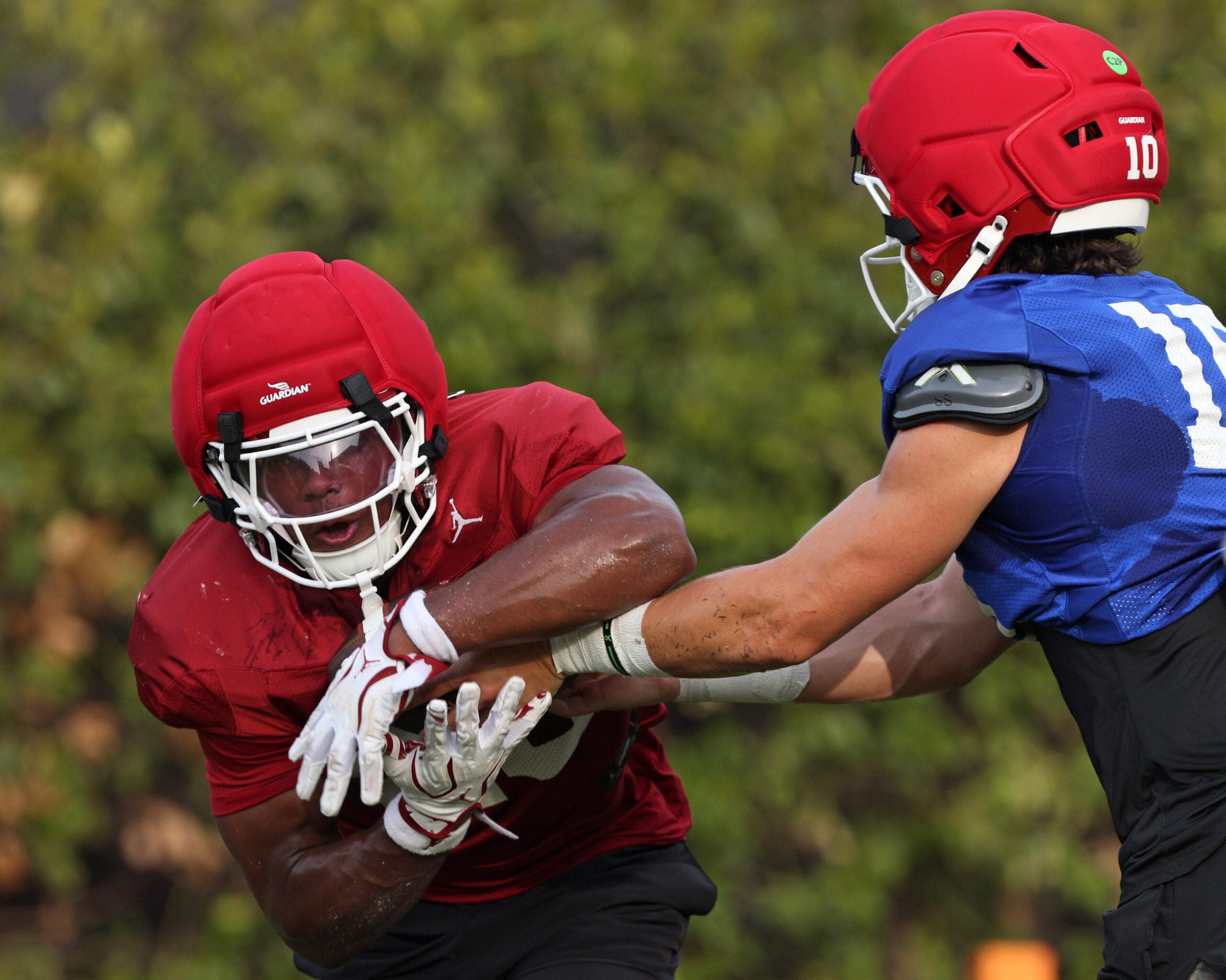 Oklahoma Sooners quarterback John Mateer true freshman running back Jonathan Hatton Jr.