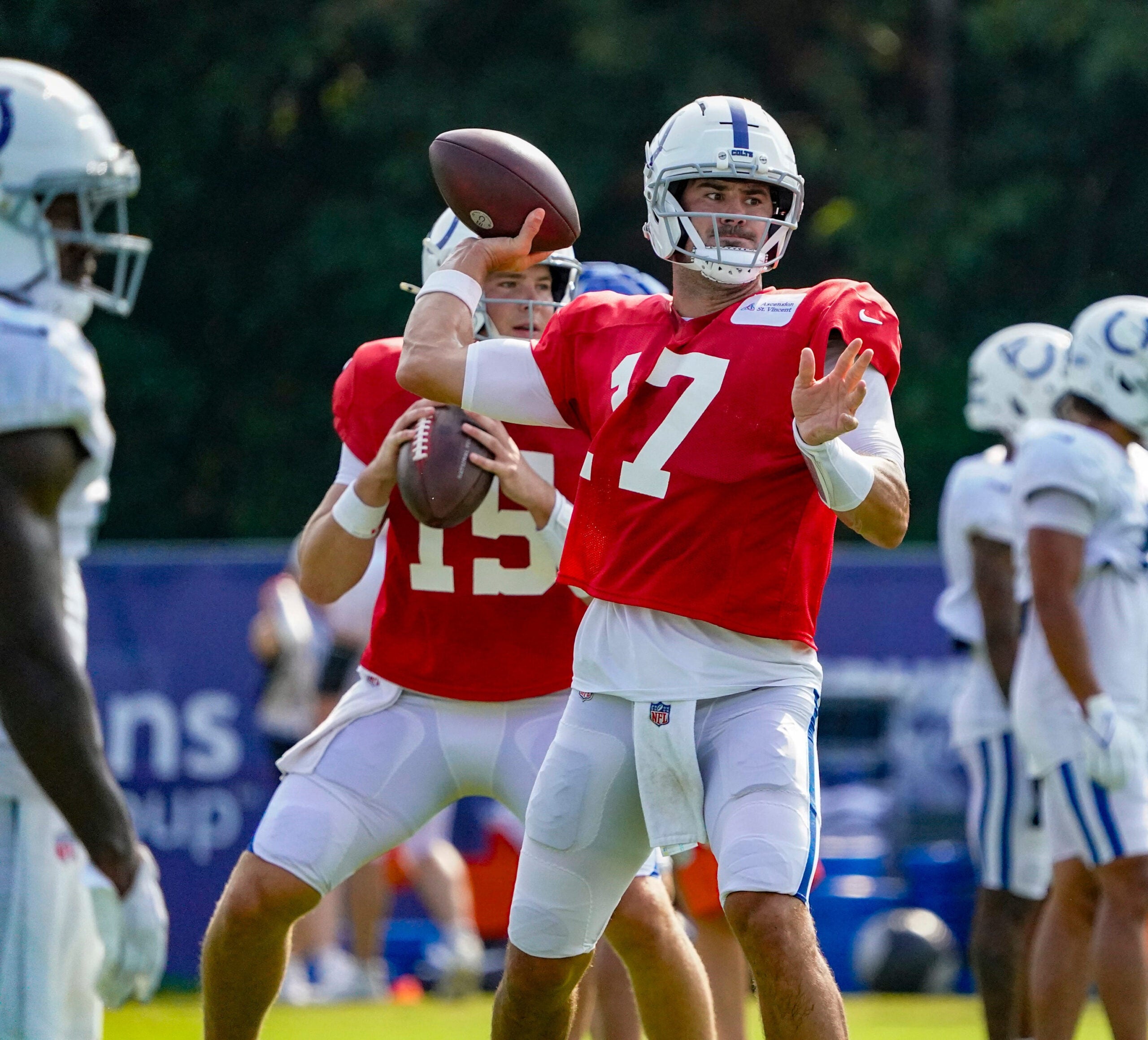 Daniel Jones and Tyler Warren led the way during Colts-Patriots joint practice.