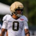 Aug 08, 2026; Metairie, LA, USA; New Orleans Saints wide receiver Jordyn Tyson (0) during training camp at Ochsner Sports Performance Center.