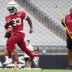 Arizona Cardinals running back Trey Benson (33) practices during training camp at State Farm Stadium in Glendale on July 26, 2026.