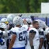 Aug 11, 2026; Woodland Hills, CA, USA; Dallas Cowboys players huddle during a joint practice against the Los Angeles Ramsat the Rams Practice Facility.