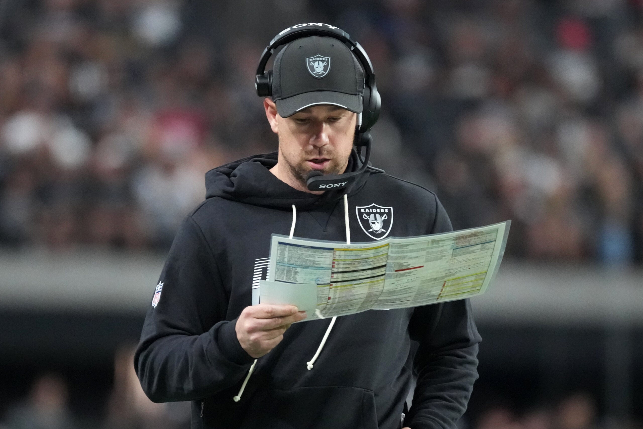 Las Vegas Raiders head coach Klint Kubiak preseason game Arizona cardinals