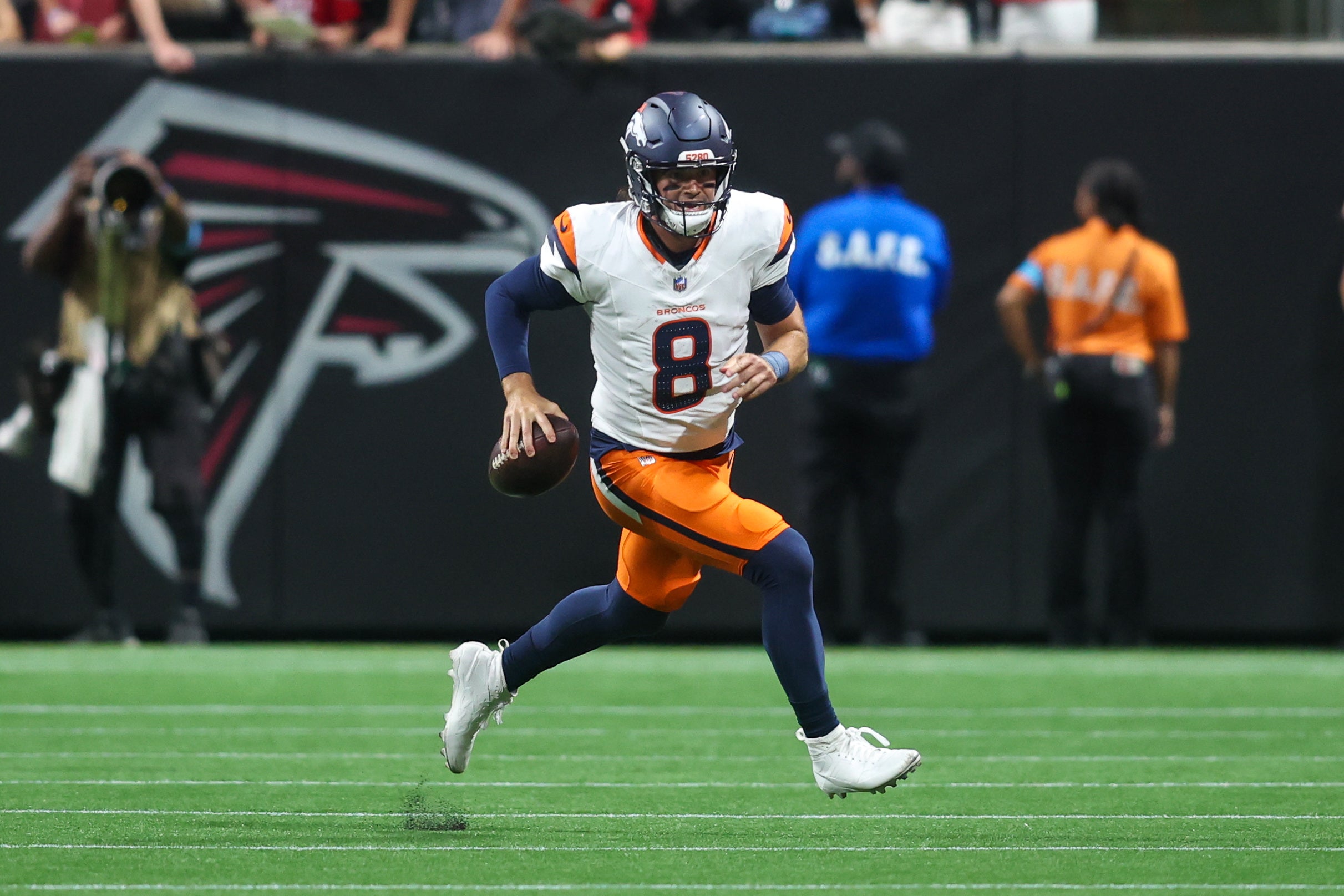 Jarrett Stidham and the Broncos dominated the Falcons in the first preseason game on Friday night.