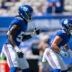 New York Giants line backer Arvell Reese (52) warms up during a preseason opening game between the New York Giants and Minnesota Vikings on Saturday, Aug. 15, 2026, at MetLife Stadium in East Rutherford, NJ.