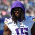 Aug 15, 2026; East Rutherford, New Jersey, USA; Minnesota Vikings linebacker Dallas Turner (15) looks on during the second half against the New York Giants at MetLife Stadium.