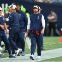 Aug 15, 2026; Seattle, Washington, USA; Dallas Cowboys head coach Brian Schottenheimer during the second half against the Seattle Seahawks at Lumen Field.