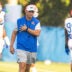Florida 2026-2027 head coach Jon Sumrall watches drills during Florida football practice at Heavener Football Complex in Gainesville, FL on Tuesday, August 18, 2026.