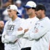 Aug 22, 2026; Indianapolis, Indiana, USA; Indianapolis Colts wide receiver Alec Pierce (14), Indianapolis Colts quarterback Daniel Jones (17) and Indianapolis Colts head coach Shane Steichen are seen prior to the game against the Atlanta Falcons at Lucas Oil Stadium.