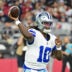 Aug 22, 2026; Glendale, Arizona, USA; Dallas Cowboys quarterback Joe Milton III (10) throws a pass in the first half against the Arizona Cardinals at State Farm Stadium.