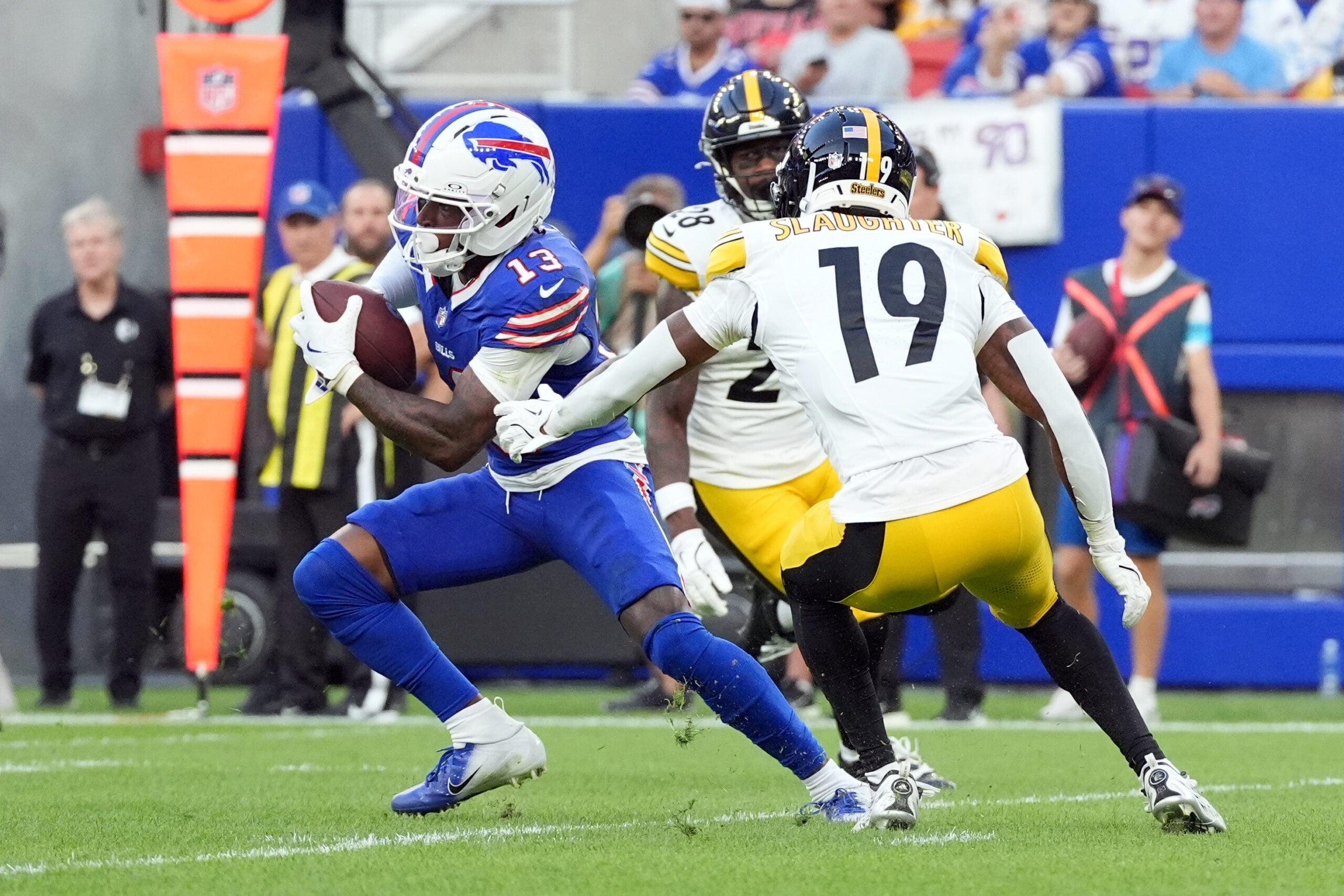 Buffalo Bills rookie WR Skyler Bell turned heads in their 28-27 comeback win over the Pittsburgh Steelers.