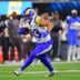 Aug 27, 2026; Inglewood, California, USA; Los Angeles Rams tight end Mark Redman (83) runs the ball against the Los Angeles Chargers during the first half at SoFi Stadium.