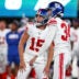 Aug 28, 2026; East Rutherford, New Jersey, USA; New York Giants place kicker Dominic Zvada (34) look up after kicking a field goal with punter Jordan Stout (15) during the second half against the New York Jets at MetLife Stadium.