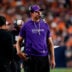 Aug 28, 2026; Denver, Colorado, USA; Minnesota Vikings head coach Kevin O'Connell reacts in the second quarter against the Denver Broncos at Empower Field at Mile High.