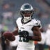 Aug 28, 2026; Philadelphia, Pennsylvania, USA; Philadelphia Eagles Elijah Moore (19) before action against the Cincinnati Bengals at Lincoln Financial Field.