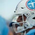 Tennessee quarterback Will Levis (8) gets fired up before the Chicago preseason game at Nissan Stadium Saturday, Aug. 29, 2026.