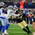 Aug 28, 2026; Arlington, Texas, USA; Dallas Cowboys offensive tackle Nate Thomas (71) blocks New Orleans Saints linebacker Anfernee Jennings (54) during the game between the Cowboys and the Saints at AT&T Stadium.
