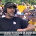 Pittsburgh Steelers quarterback Aaron Rodgers sits down with the Pat McAfee show following Steelers training camp practice, 08/03/2026.