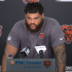 Chicago Bears right tackle Darnell Wright speaks with reporters following Wednesday's practice.
