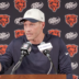 Chicago Bears head coach Ben Johnson speaks with reporters after the win over the Buffalo Bills.