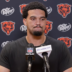 Chicago Bears quarterback Caleb Williams speaks with reporters following Saturday's game.