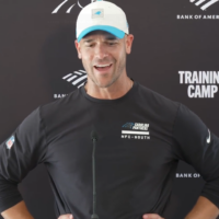 Carolina Panthers head coach Dave Canales speaks with reporters following Monday's practice.