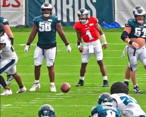 Jalen Hurts' interception during training camp went viral.