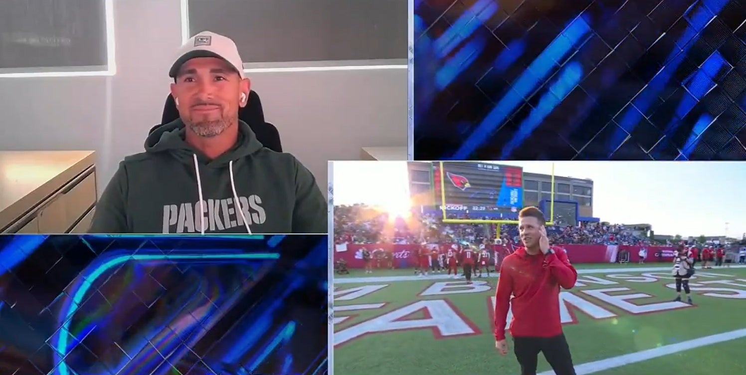 Matt and Mike LaFleur during NBC's pre-game show.