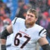 Jan 22, 2023; Orchard Park, New York, USA; Cincinnati Bengals offensive tackle Cordell Volson (67) on the field prior to an AFC divisional round game against the Buffalo Bills at Highmark Stadium.