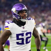 Jan 13, 2025; Glendale, AZ, USA; Minnesota Vikings linebacker Jihad Ward (52) against the Los Angeles Rams during an NFC wild card game at State Farm Stadium.