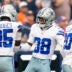 Oct 26, 2025; Denver, Colorado, USA; Dallas Cowboys safety Alijah Clark (38) and cornerback Trikweze Bridges (25) react in the first quarter against the Denver Broncos at Empower Field at Mile High.