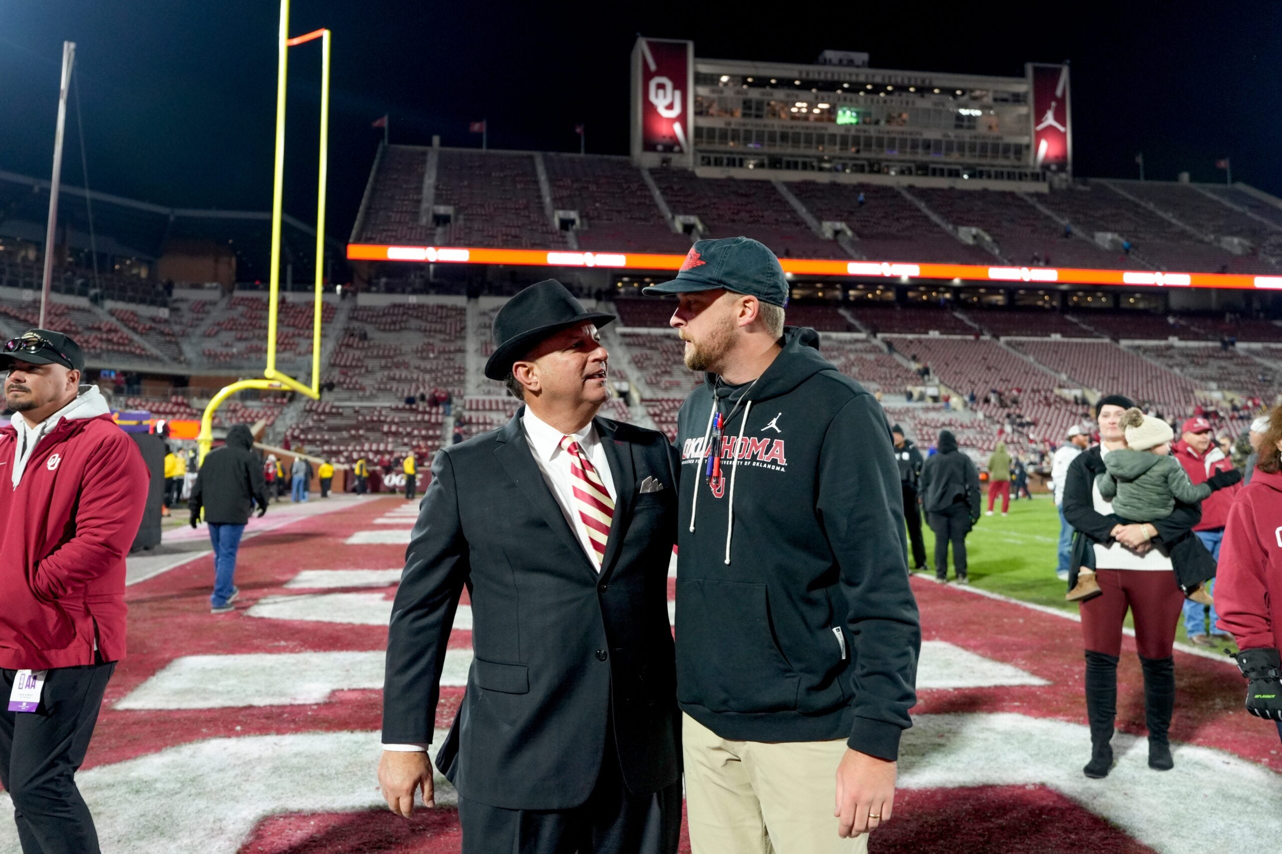 Oklahoma Sooners head coach Brent Venables offensive coordinator Ben Arbuckle