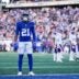 New York Giants cornerback Paulson Adebo (21) looks at the crowd during a game against the Minnesota Vikings at MetLife Stadium, Dec 21, 2025, East Rutherford, NJ, USA
