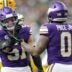 Minnesota Vikings linebacker Blake Cashman (51) celebrates with linebacker Ivan Pace Jr. (0) after sacking Green Bay Packers quarterback Clayton Tune (6) during their football game Sunday, January 4, 2026, at U.S. Bank Stadium in Minneapolis, Minnesota.