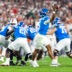 Jan 8, 2026; Glendale, AZ, USA; Detailed view of the jersey of Mississippi Rebels quarterback Trinidad Chambliss (6) against the Miami Hurricanes during the 2026 Fiesta Bowl and semifinal game of the College Football Playoff at State Farm Stadium.