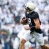 Apr 25, 2026; University Park, PA, USA; Penn State Nittany Lions tight end Benjamin Brahmer (18) runs with the ball during the Penn State Blue-White Spring game at Beaver Stadium.