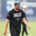 Jul 30, 2026; Philadelphia, PA, USA; Philadelphia Eagles offensive coordinator Sean Mannion during training camp at Jefferson Health Training Complex.