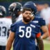Jul 31, 2026; Lake Forest, IL, USA; Chicago Bears offensive tackle Darnell Wright (58) walks on he field during Training Camp at Halas Hall.