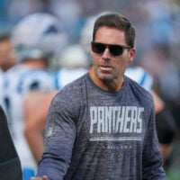 Jul 31, 2026; Charlotte, NC, USA; Carolina Panthers president of football operations and general manager Dan Morgan looks on during Fanfest at Bank of America Stadium.